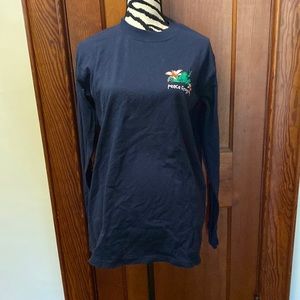 Peace Frogs hop on down to Frogaritaville long sleeve blue T-shirt size medium